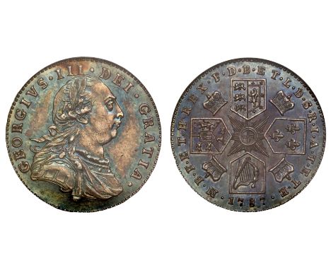 George III (1760-1820), silver Proof or Pattern Sixpence by Lewis Pingo, 1787, variety with semée of hearts, laureate and cui