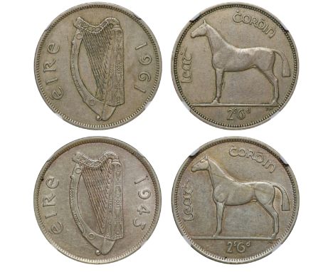 Ireland, Republic, Mule Halfcrown, 1961, with the obverse of 1961 and the reverse of 1928-37, Irish Harp, ÉIRE 1961 around, r