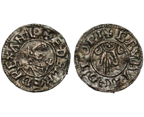 Aethelred II (978-1016), silver Penny, Benediction hand type (c.991), Winchester Mint, moneyer Brihtnoth, diademed bust right