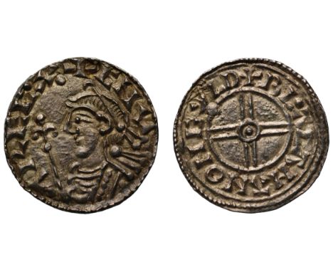 Canute (1016-35), silver short cross Penny (1029-35), Guildford Mint, moneyer Blacaman, diademed bust left with sceptre, pell