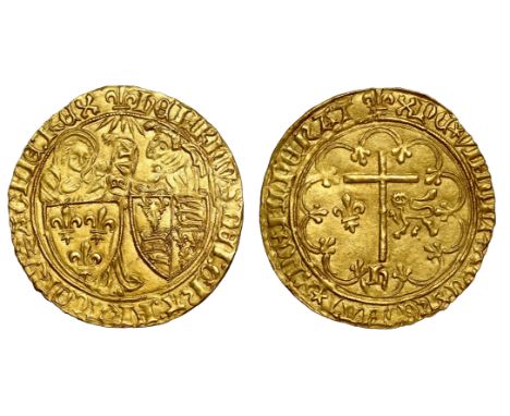 Henry VI, King of England and France (1422-53), gold Salut d'Or, St Lô Mint, second issue from 6th September 1423, figures of