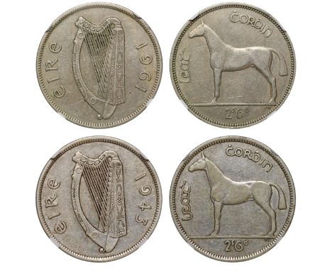 Ireland, Republic, Mule Halfcrown, 1961, with the obverse of 1961 and the reverse of 1928-37, Irish Harp, ÉIRE 1961 around, r