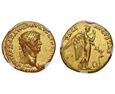 Claudius (AD 41-54), gold Aureus, Mint of Rome, AD 50-51, TI CLAVD CAESAR AVG P M TR P X PP IMP XVIII, laureate head facing r