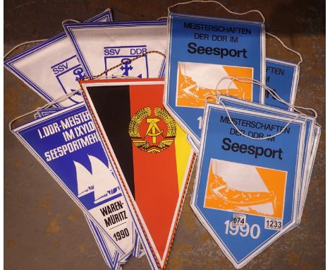 Collection of East German DDR pennants (13). P&amp;P Group 1 (£14+VAT for the first lot and £1+VAT for subsequent lots) 