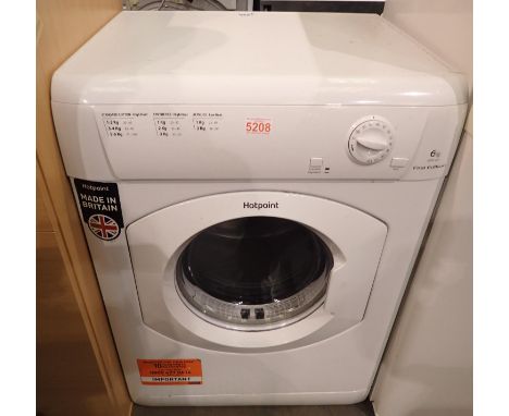 Hotpoint FETV 60, 6kg dryer. Not available for in-house P&PAll electrical items in this lot have been PAT tested for safety a