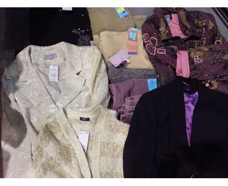 Box of ladies clothes to include M&amp;S, House of Fraser, mostly sizes 18. P&amp;P Group 3 (£25+VAT for the first lot and £5