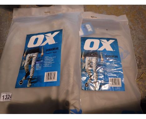 Two pairs of new old stock Ox-tools grey workwear joggers 44 inch waist. P&amp;P Group 1 (£14+VAT for the first lot and £1+VA