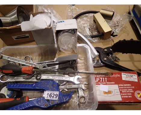 Mixed hand tools and light fittings. Not available for in-house P&amp;P 