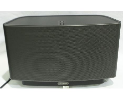 Sonos Play 5 speaker in black, does not switch on. All electrical items in this lot have been PAT tested for safety and have 