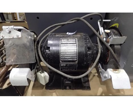 Black & Decker twin ended pedestal grinder. Not available for in-house P&PAll electrical items in this lot have been PAT test