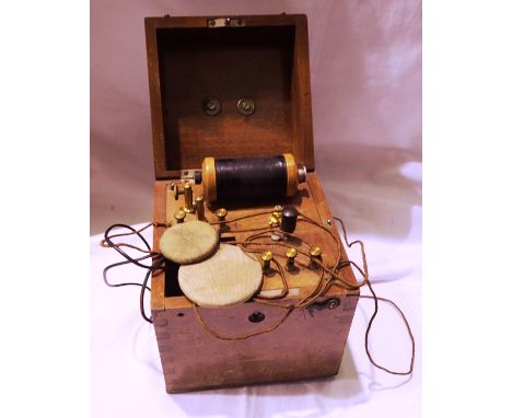 K Sohall &amp; Sons West London wooden boxed electric shock machine. P&amp;P Group 2 (£18+VAT for the first lot and £3+VAT fo