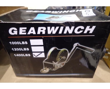 New unused 1400LB manual gear winch. Not available for in-house P&amp;P 