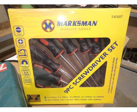 New and unused nine piece screwdriver set. P&amp;P Group 1 (£14+VAT for the first lot and £1+VAT for subsequent lots) 