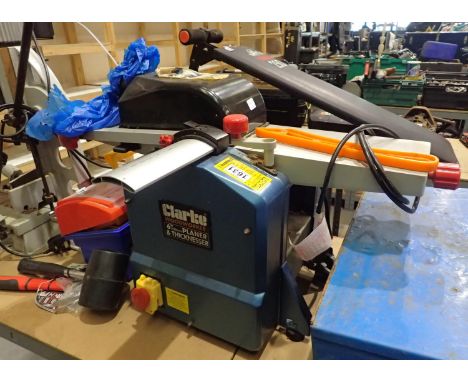 Clarke six inch planer and thicknesser. Not available for in-house P&PAll electrical items in this lot have been PAT tested f