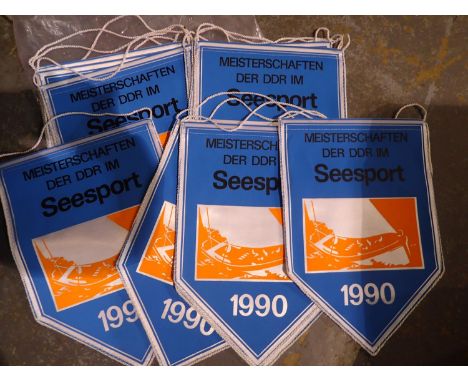Collection of East German DDR pennants (12). P&amp;P Group 1 (£14+VAT for the first lot and £1+VAT for subsequent lots) 
