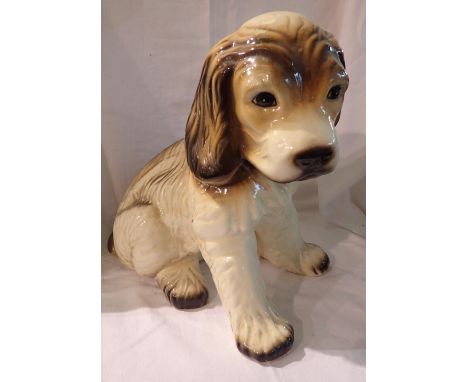 Large ceramic dog figurine, H: 33 cm. P&amp;P Group 3 (£25+VAT for the first lot and £5+VAT for subsequent lots) 