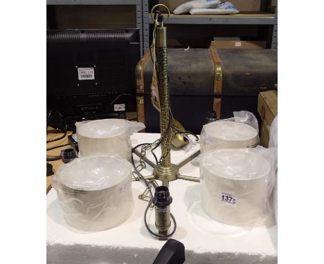 Brass handmade six sconce light fitting. Not available for in-house P&amp;P 