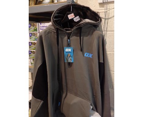 Ox-tools grey workwear hoodie 52 inch chest, new old stock. P&amp;P Group 1 (£14+VAT for the first lot and £1+VAT for subsequ