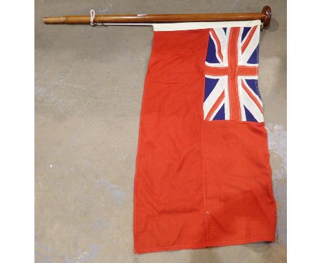 Small British Naval ensign, H: 90 cm. P&amp;P Group 2 (£18+VAT for the first lot and £3+VAT for subsequent lots) 