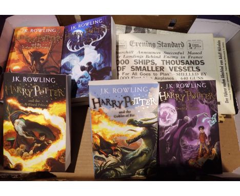 Collection of reproduction WWII papers, English and German and Harry Potter books etc. P&amp;P Group 3 (£25+VAT for the first