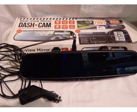 Boxed rear view mirror dashcam. P&amp;P Group 2 (£18+VAT for the first lot and £3+VAT for subsequent lots) 