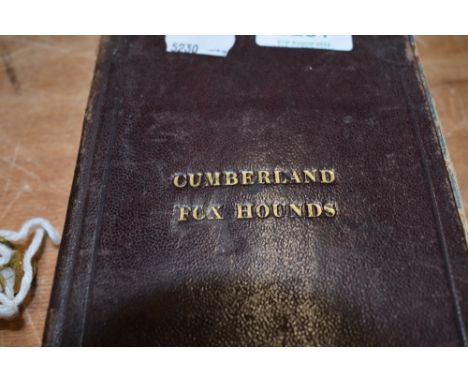 An interesting 19th century volume entitled 'Cumberland Fox Hounds' Hard cover with ledger type entries and scrap book pastin