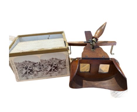 Stereoscope with many Boer war slides