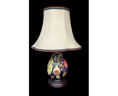 Moorcroft "Queens choice" pattern table lamp with original Moorcroft shade. Hight of ceramic 22cm
