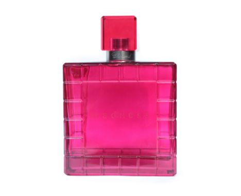 'Madness' by Chopard Large Advertising Display Dummy Factice, the ruby glass cuboid bottle moulded with facet edge squares, w
