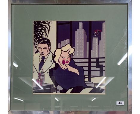 An Erik Drummond framed pencil signed Ltd edition 10 over 50 lithograph entitled 'Manhattan 7269' with Superman in background
