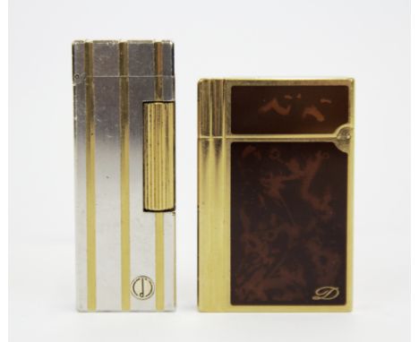 A Dupont pocket lighter and a Dunhill pocket lighter.