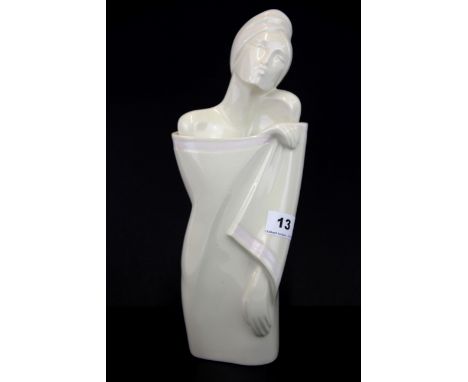 An interesting 1983 ceramic figural box and cover by Lindsey B, H. 32cm.