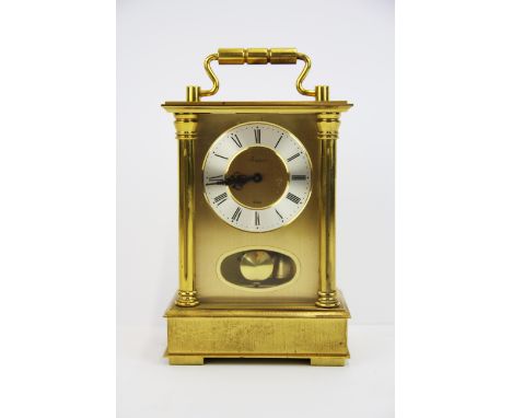 A 20th century gilt brass striking carriage clock by Rapport, H. 18cm.