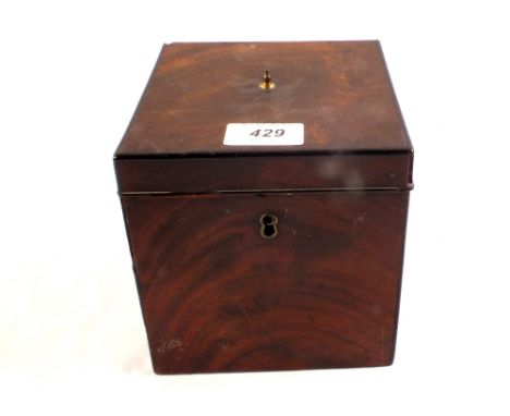 A Georgian mahogany tea caddy of ample proportions