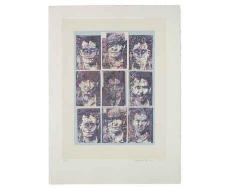 Sir Eduardo Paolozzi CBE RA, Scottish 1924-2005,A logical picture of facts, nine headshots, 1995;screenprint in colours on Ve