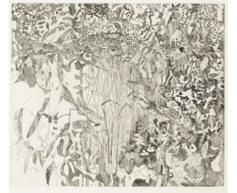 Anthony Gross CBE RA, British 1905-1984,&Agrave; L'Ombre d'un Noyer, 1969; etching on wove,&nbsp;signed, titled and numbered 