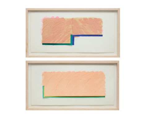 Richard Smith CBE,&nbsp;British 1931-2016,&nbsp;Horizon V (Peach, Yellow and Green), 1970; Horizon IV (Beige, Blue, Green), 1