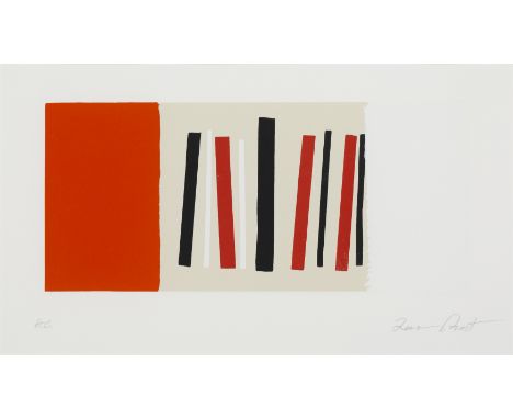 Sir Terry Frost RA, British 1915-2003,Untitled, Red and Black Squeeze, 2001;screenprint and collage on Fabriano wove, signed 
