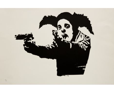 Banksy X Clown Skateboards,  British 21st Century,Clown, 2022;one layered hand pulled gloss acrylic screenprint on JPP textur