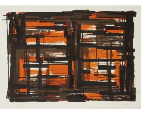 William Gear RA FRSA RBSA, Scottish 1915-1997, Untitled, 1956; lithograph in colours on wove,  signed, dated and numbered 18/