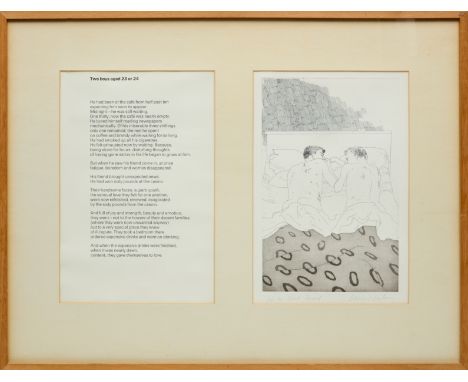 David Hockney OM CH RA, British b. 1937-Two Boys, Aged 23 or 24, 1966;etching with aquatint on Crisbrook handmade paper, from