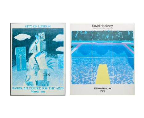 After David Hockney OM CH RA, British b. 1937-Barbican Centre for the Arts, March, 1982 (poster); David Hockney Piscines de P