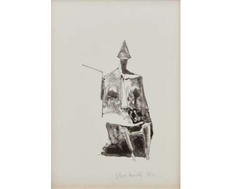 Lynn Chadwick CBE RA, British 1914-2003,Seated Figure, 1971;monochrome lithograph on wove, signed and dated in pencil,  publi