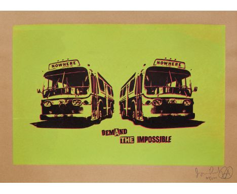 Jamie Reid,  British 1947-2023,Demand the Impossible;screenprint in two colours on light brown wove, signed in pencil and num