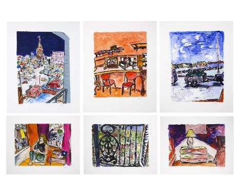 Bob Dylan,&nbsp;American b.1941-&nbsp;The Drawn Blank Series (Bell Tower in Stockholm; Carbondale Motel; Trailer; Backstage D