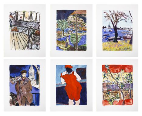 Bob Dylan,  American b.1941-The Drawn Blank Series: Sunday Afternoon; Man on a Bridge; Sunflowers; Woman in Red Lion Pub; Sid