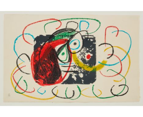 After Joan Miró, Spanish 1893-1983, L'Enfance d'Ubu, 1975;lithograph in colours on wove,  numbered in pencil 63/120,  sheet: 