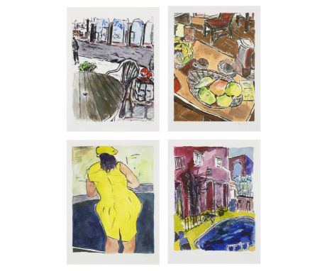 Bob Dylan,&nbsp;American b.1941-&nbsp;The Drawn Blank Series (Sidewalk Caf&eacute;; Woman in Red Lion Pub; Still Life with Pe