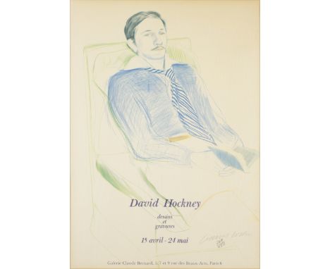 David Hockney OM CH RA,  British b.1937-Dessins et Gravures, Galerie Claude Bernard, Paris 1975;offset lithograph in colours 