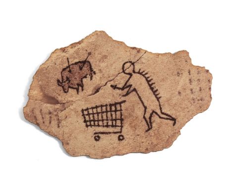 Banksy,  British b.1974-Peckham Rock postcard, 2005;offset lithograph/wooden postcard, produced by the British Museum with th